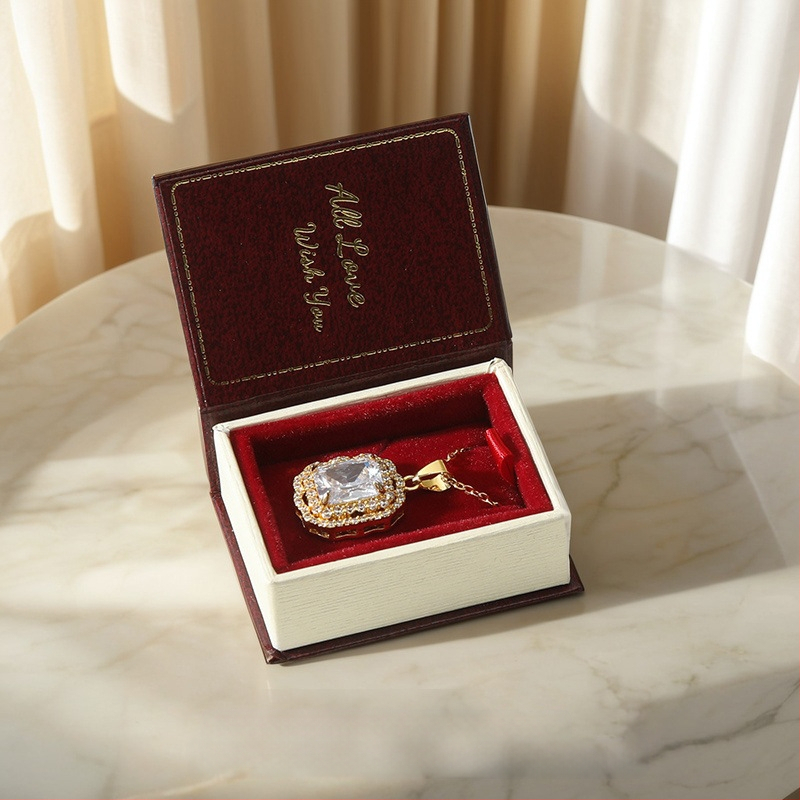 Apverčiama retro žiedų dėžutė, magnetinė maža papuošalų dėžutė, kūrybinė knygos pakabukas, ausų nagų dėžutė, papuošalų pakavimo popierinė dėžutė