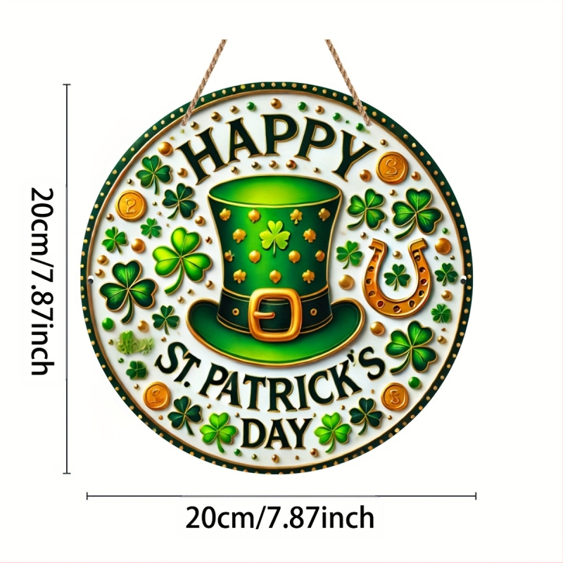 Διασυνοριακή Νέα Ξύλινη Καταχώριση για την Ημέρα του Αγίου Πατρικίου Διακόσμηση Τοίχου Σαλόνι Κρεμαστό Διακοσμητικό Ξύλινο Πορτάκι