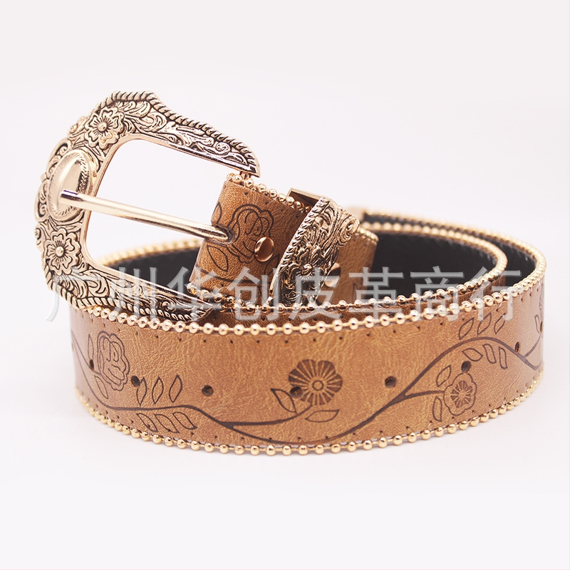 Lezser retró vintage ötvözetből készült dombornyomott női öv ruhákhoz, farmerekhez és ingekhez, egyedi stílussal