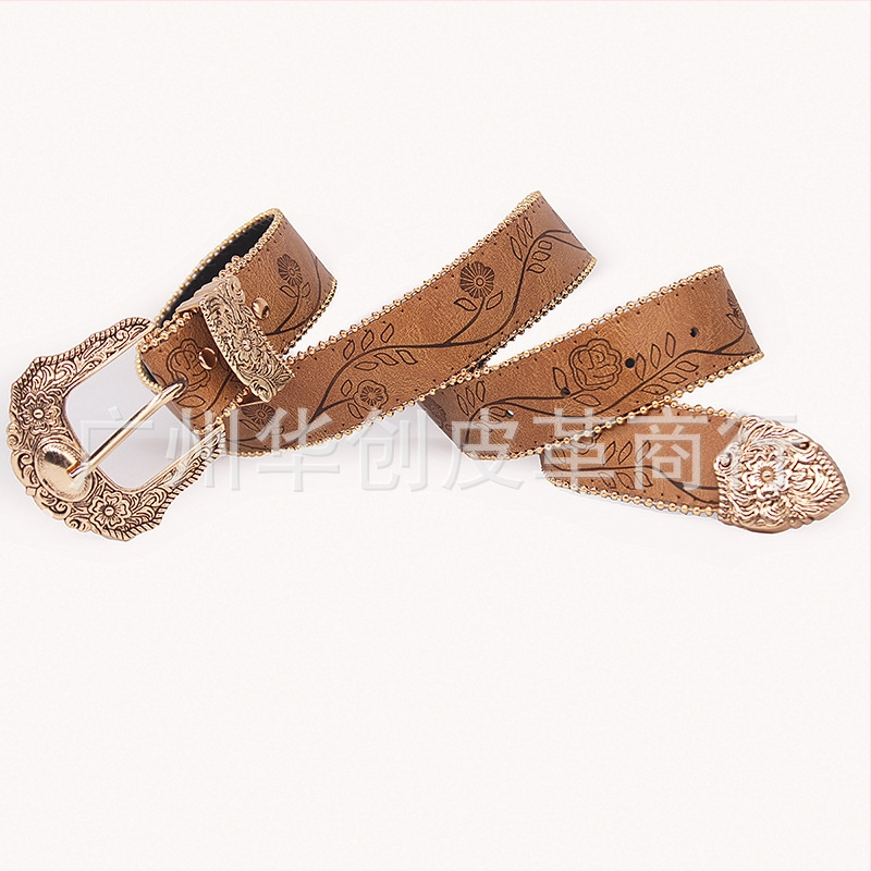 Lezser retró vintage ötvözetből készült dombornyomott női öv ruhákhoz, farmerekhez és ingekhez, egyedi stílussal