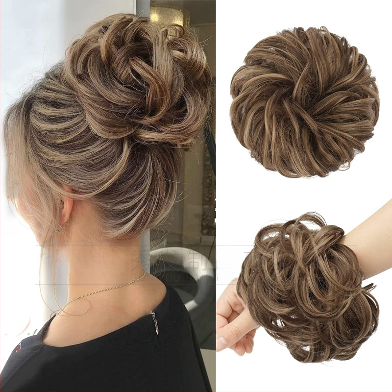 Keemilisest kiust juuksed Rõngas Pallpea Lokkis juuksed Rõngas Sassis Laisk Lilleline Tups Parukas Krunn Juukseaksessuaarid Lokkis Nutt