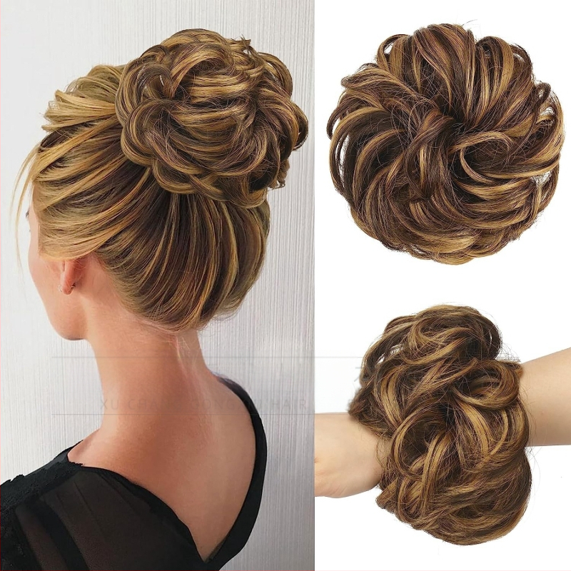 Keemilisest kiust juuksed Rõngas Pallpea Lokkis juuksed Rõngas Sassis Laisk Lilleline Tups Parukas Krunn Juukseaksessuaarid Lokkis Nutt