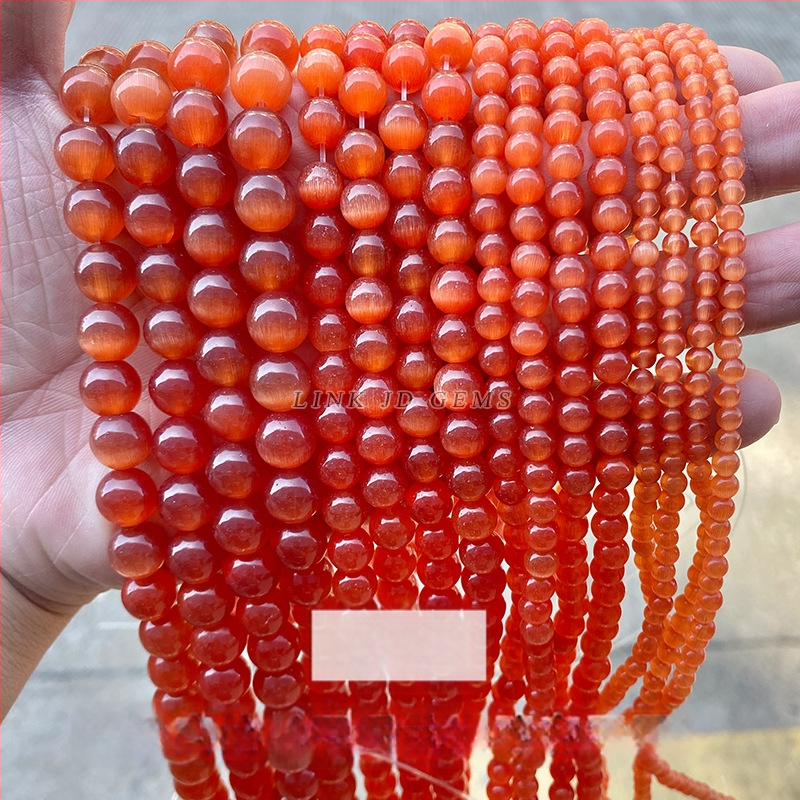 Gyári közvetlen szállítás, többszínű macskaszem köves gyöngyök, kézzel készített, barkács ékszerek, kiegészítők, karkötők, nyakláncok, félkész kerek gyöngyök, nagykereskedelem