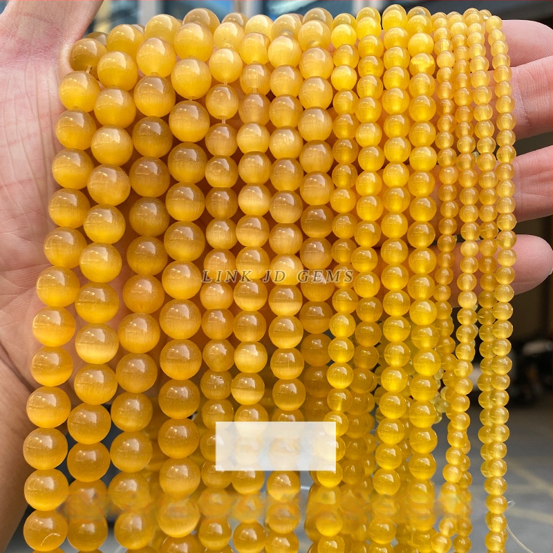 Gyári közvetlen szállítás, többszínű macskaszem köves gyöngyök, kézzel készített, barkács ékszerek, kiegészítők, karkötők, nyakláncok, félkész kerek gyöngyök, nagykereskedelem