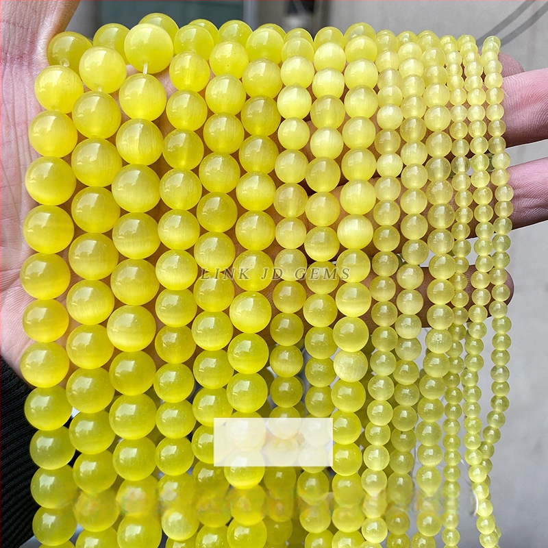 Gyári közvetlen szállítás, többszínű macskaszem köves gyöngyök, kézzel készített, barkács ékszerek, kiegészítők, karkötők, nyakláncok, félkész kerek gyöngyök, nagykereskedelem