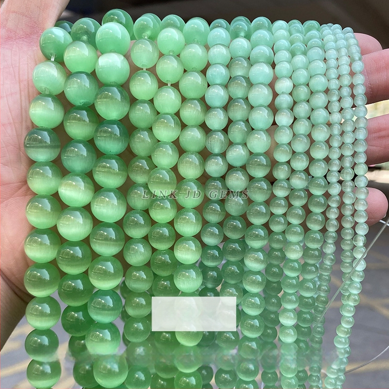 Gyári közvetlen szállítás, többszínű macskaszem köves gyöngyök, kézzel készített, barkács ékszerek, kiegészítők, karkötők, nyakláncok, félkész kerek gyöngyök, nagykereskedelem