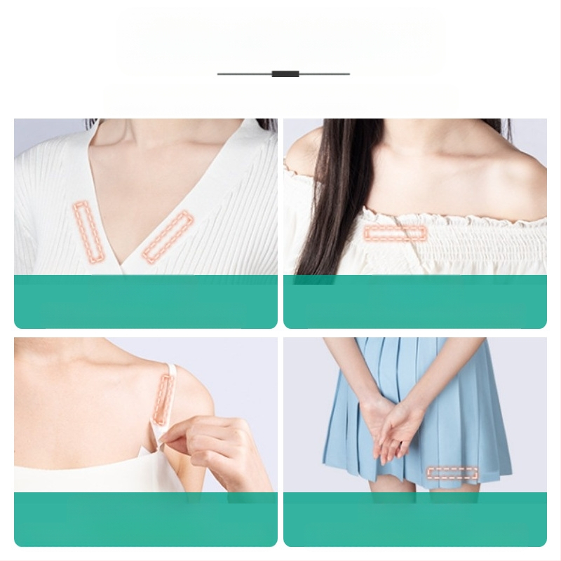 Läbipaistev särk, seelik, ninale kinnitatud aluspesukate, jälgi jätmata liim, lekkekindel valguspasta, kahepoolne liim