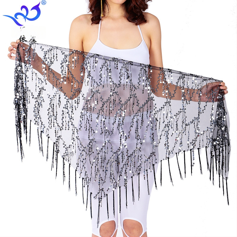 Hastánc Flitteres Háromszög Jazz Dance Deréksál Színes Flitteres Háromszög Sál Deréklánc Hastánc Csípősál Öv