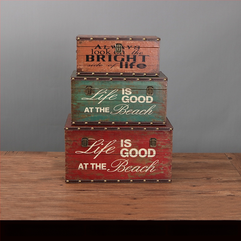 Retro nostalgiška senamadiška medinė lagamino laikymo dėžė, medinė dėžė, kūrybingi rekvizitai, odinė dėžutė, papuošalai