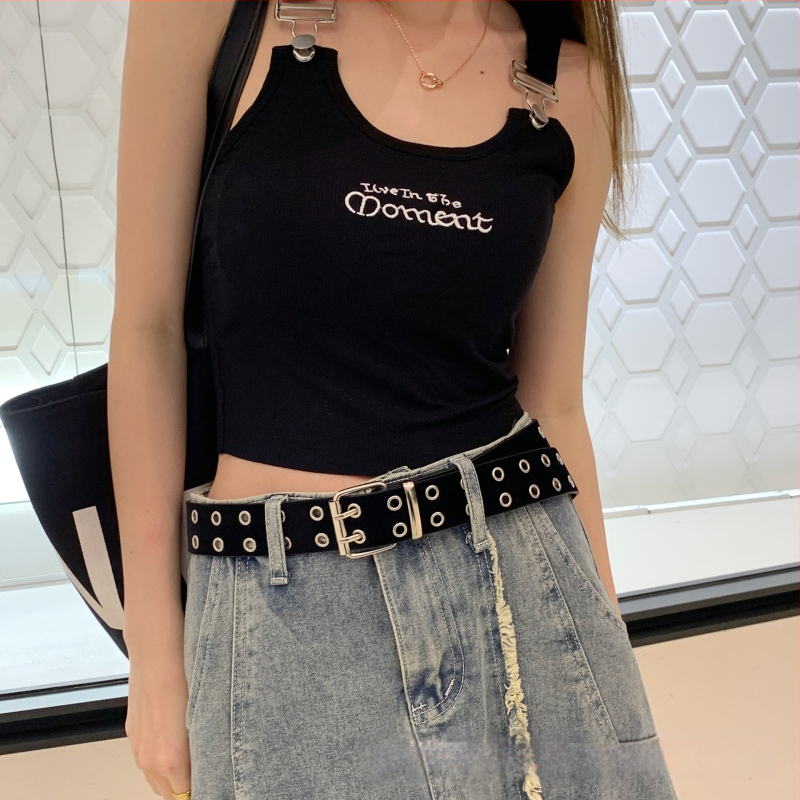 Gyári közvetlen értékesítésű velúr dupla soros lyukú punk stílusú divatos dekoratív női öv derékra szerelhető divatos széles öv