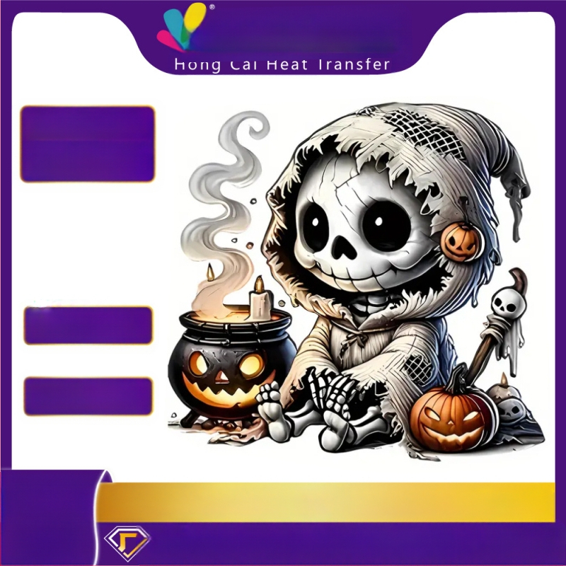 Gamintojo didmeninė prekyba šilumos perdavimo lipdukais, vaikų drabužiais, Helovino raštais, drabužių spausdinimu, ofsetine spauda, balto rašalo šilumos perdavimo lipdukai