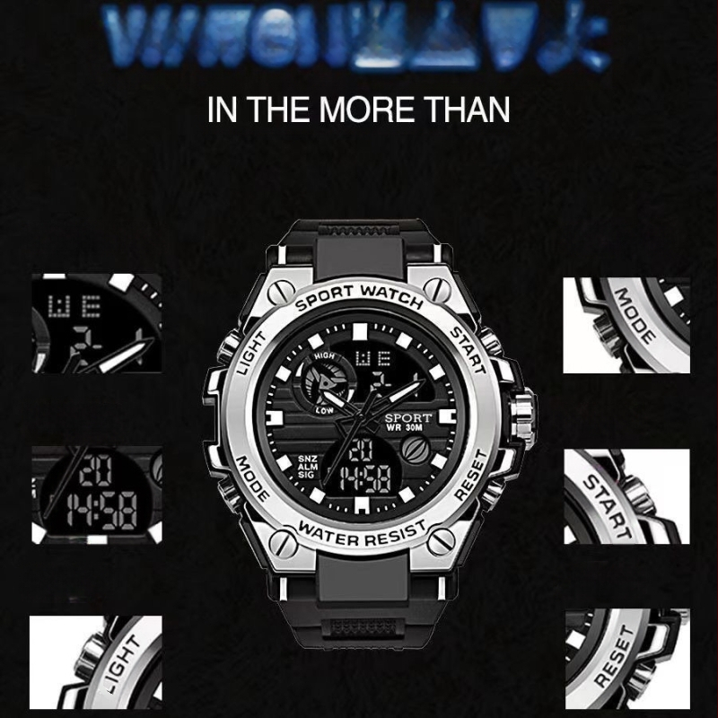 Uus stiilne meeste käekell, põhikooli keskkooliõpilastele, veekindel spordile mõeldud multifunktsionaalne teismelise poisi õues kasutatav elektrooniline käekell