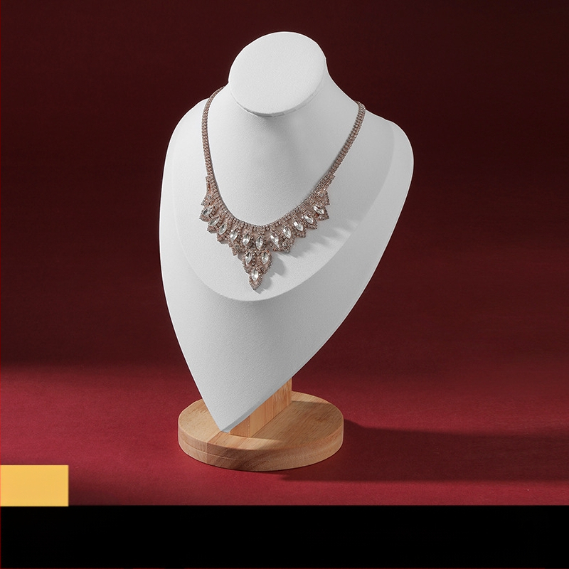 Kiváló minőségű tömörfa portrémodell ékszertartó nyaklánc kijelző pult ékszerkiállító kellékek ékszertartó állvány