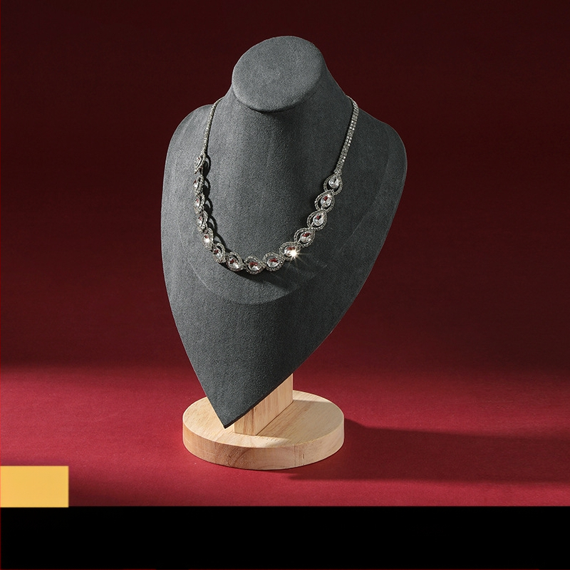 Kiváló minőségű tömörfa portrémodell ékszertartó nyaklánc kijelző pult ékszerkiállító kellékek ékszertartó állvány