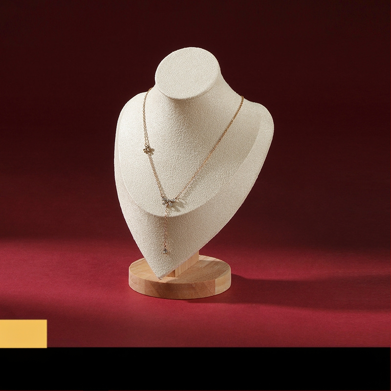 Kiváló minőségű tömörfa portrémodell ékszertartó nyaklánc kijelző pult ékszerkiállító kellékek ékszertartó állvány