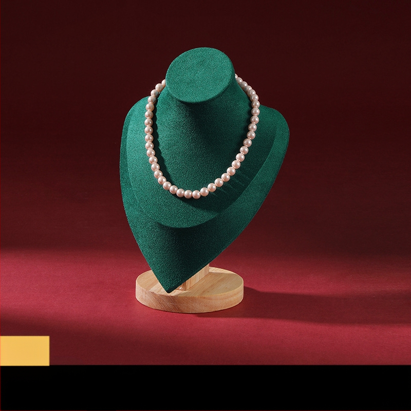 Kiváló minőségű tömörfa portrémodell ékszertartó nyaklánc kijelző pult ékszerkiállító kellékek ékszertartó állvány