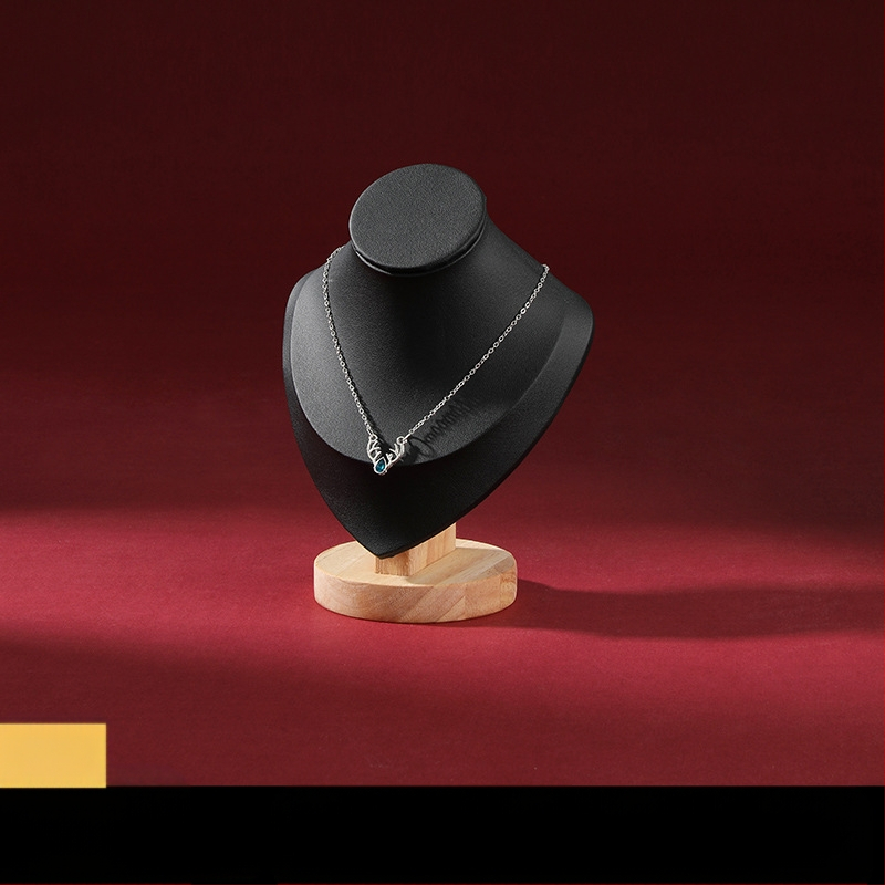 Kiváló minőségű tömörfa portrémodell ékszertartó nyaklánc kijelző pult ékszerkiállító kellékek ékszertartó állvány
