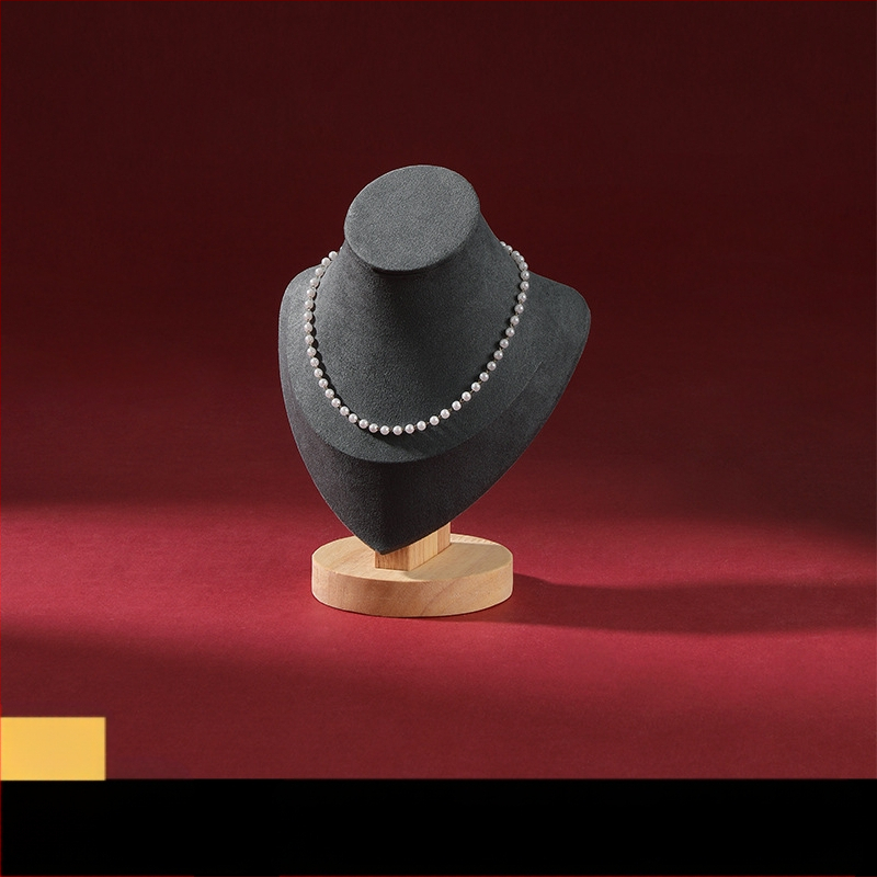 Kiváló minőségű tömörfa portrémodell ékszertartó nyaklánc kijelző pult ékszerkiállító kellékek ékszertartó állvány