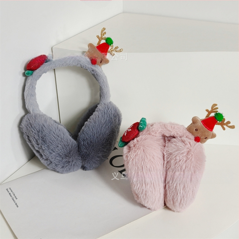 Žiemos nauji kalėdiniai briedžių sulankstomi ausų perkeliami ausys, sutirštinti šilti pliušiniai ausų maišeliai, mieli studentų šalčiui atsparūs ausų uždangalai moterims