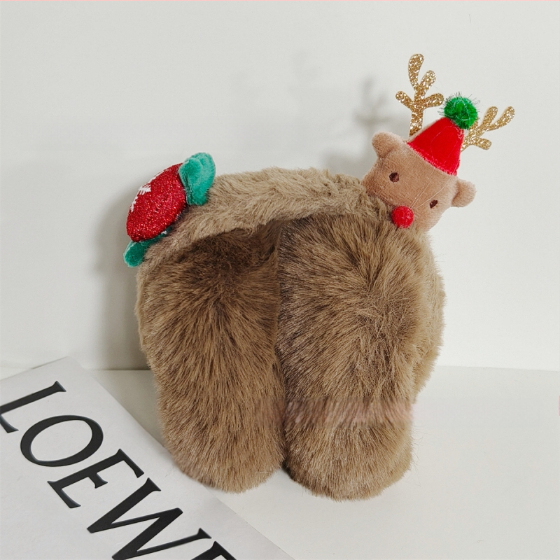 Žiemos nauji kalėdiniai briedžių sulankstomi ausų perkeliami ausys, sutirštinti šilti pliušiniai ausų maišeliai, mieli studentų šalčiui atsparūs ausų uždangalai moterims