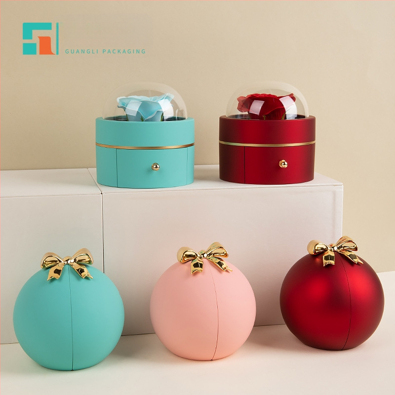 Piiriülene kuum sfääriline vibu magnetiline ehtekarp Tanabata sõbrapäeva ettepaneku sõrmusekarp kaelakee ehtekarp