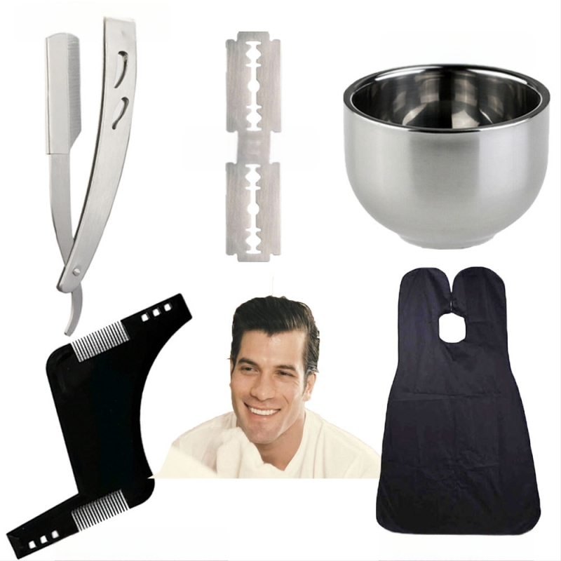 Amazon Hot Selling férfi borbélyeszközök stíluskészlet szakáll borotválkozó fésű fodrász kendő hajfestő kendő