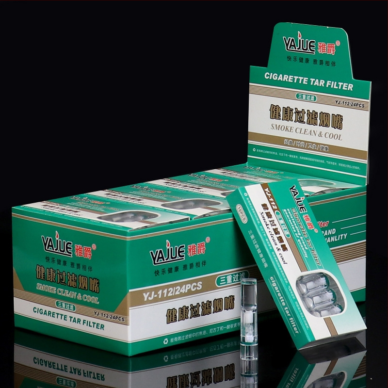 Jauna Arjue YJ-112 cirkulējošā filtra vienreizējās lietošanas filtra pērlīšu kokvilnas filtra tiešā piegāde no rūpnīcas. Trīskāršais filtra veselības cigarešu turētājs.