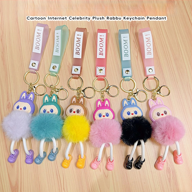 Uus labubu plush-riidest armas autovõtme koolikoti rippuv ripats-võtmehoidja hulgimüük