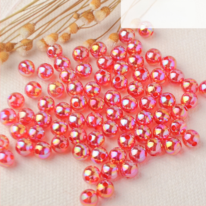 Perforuoti skaidrūs AB spalvos perlų karoliukai, padengti spalvų magija, spalvoti plastikiniai rankų darbo papuošalų aksesuarai, karoliukai sandėlyje