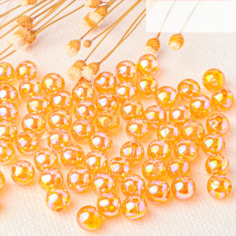 Perforuoti skaidrūs AB spalvos perlų karoliukai, padengti spalvų magija, spalvoti plastikiniai rankų darbo papuošalų aksesuarai, karoliukai sandėlyje