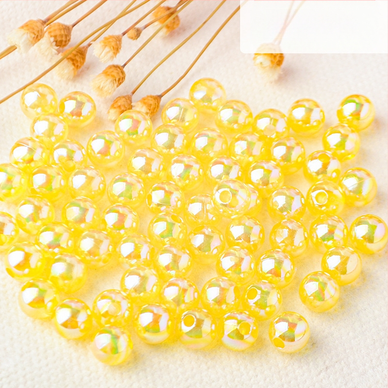 Perforuoti skaidrūs AB spalvos perlų karoliukai, padengti spalvų magija, spalvoti plastikiniai rankų darbo papuošalų aksesuarai, karoliukai sandėlyje