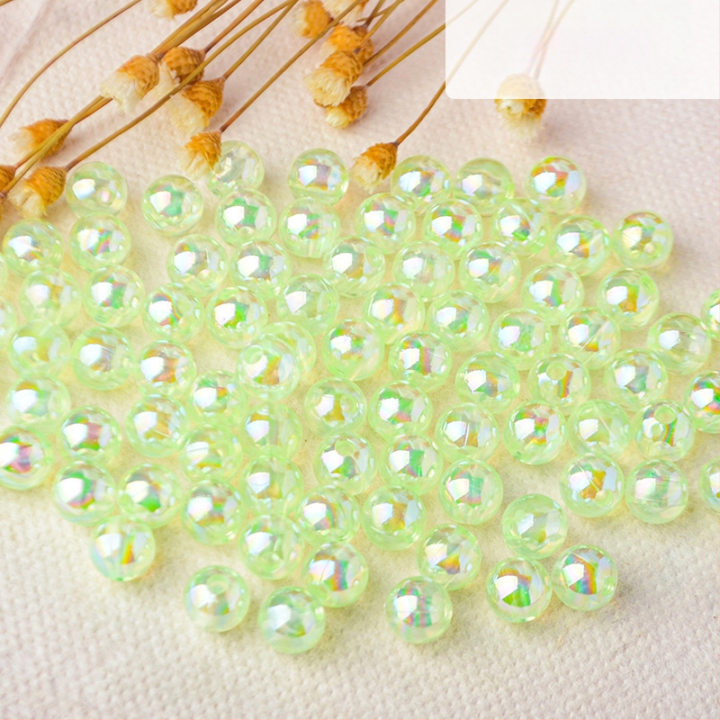 Perforuoti skaidrūs AB spalvos perlų karoliukai, padengti spalvų magija, spalvoti plastikiniai rankų darbo papuošalų aksesuarai, karoliukai sandėlyje