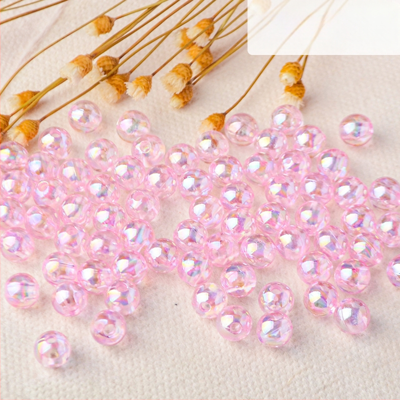 Perforuoti skaidrūs AB spalvos perlų karoliukai, padengti spalvų magija, spalvoti plastikiniai rankų darbo papuošalų aksesuarai, karoliukai sandėlyje