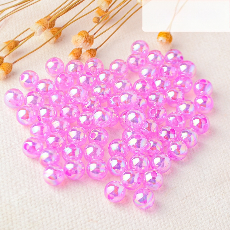 Perforuoti skaidrūs AB spalvos perlų karoliukai, padengti spalvų magija, spalvoti plastikiniai rankų darbo papuošalų aksesuarai, karoliukai sandėlyje