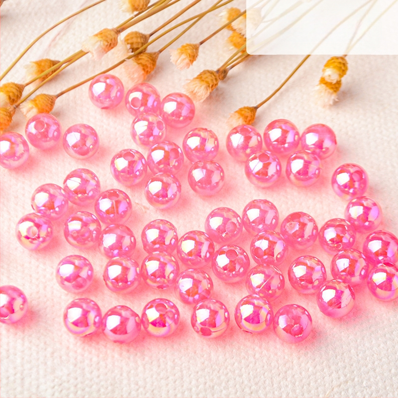 Perforuoti skaidrūs AB spalvos perlų karoliukai, padengti spalvų magija, spalvoti plastikiniai rankų darbo papuošalų aksesuarai, karoliukai sandėlyje