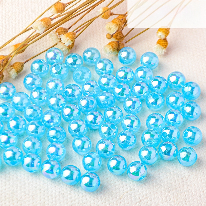 Perforuoti skaidrūs AB spalvos perlų karoliukai, padengti spalvų magija, spalvoti plastikiniai rankų darbo papuošalų aksesuarai, karoliukai sandėlyje