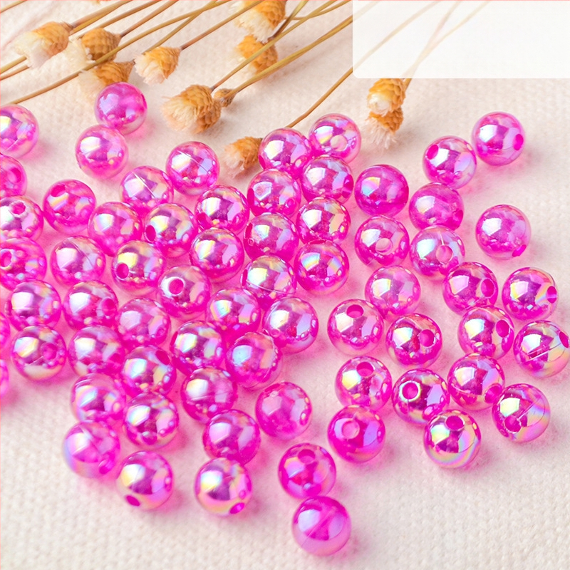 Perforuoti skaidrūs AB spalvos perlų karoliukai, padengti spalvų magija, spalvoti plastikiniai rankų darbo papuošalų aksesuarai, karoliukai sandėlyje