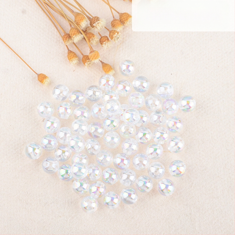 Perforuoti skaidrūs AB spalvos perlų karoliukai, padengti spalvų magija, spalvoti plastikiniai rankų darbo papuošalų aksesuarai, karoliukai sandėlyje