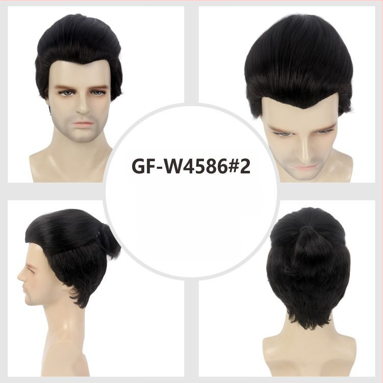 Guangzhou tehase otsemüük Amazoni pühadeparukas meeste simuleeritud õmblusteta õhuke Kani Kareni kuldne parukakomplekt