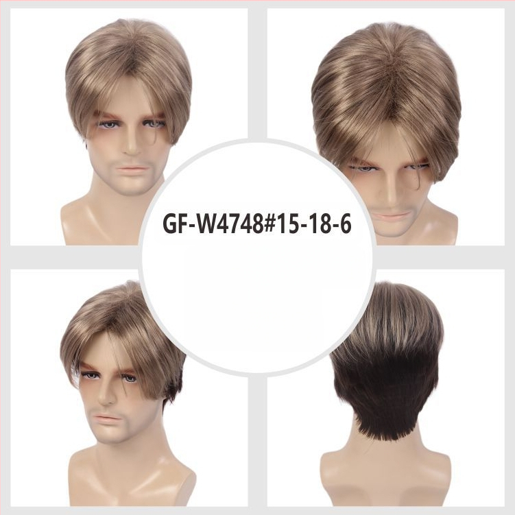 Guangzhou tehase otsemüük Amazoni pühadeparukas meeste simuleeritud õmblusteta õhuke Kani Kareni kuldne parukakomplekt