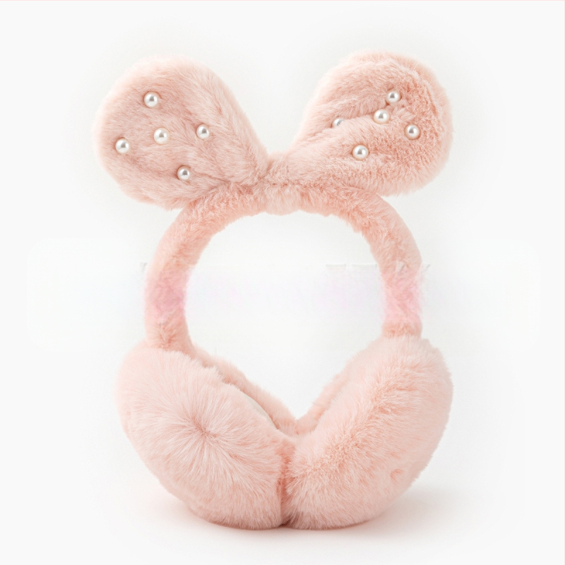 Žiemos naujos mielos kūrybingos ausų šiltos ausinės studentams, atsparios šalčiui, važiuojančios dviračiu, sustorintos perlų pliušinės ausinės