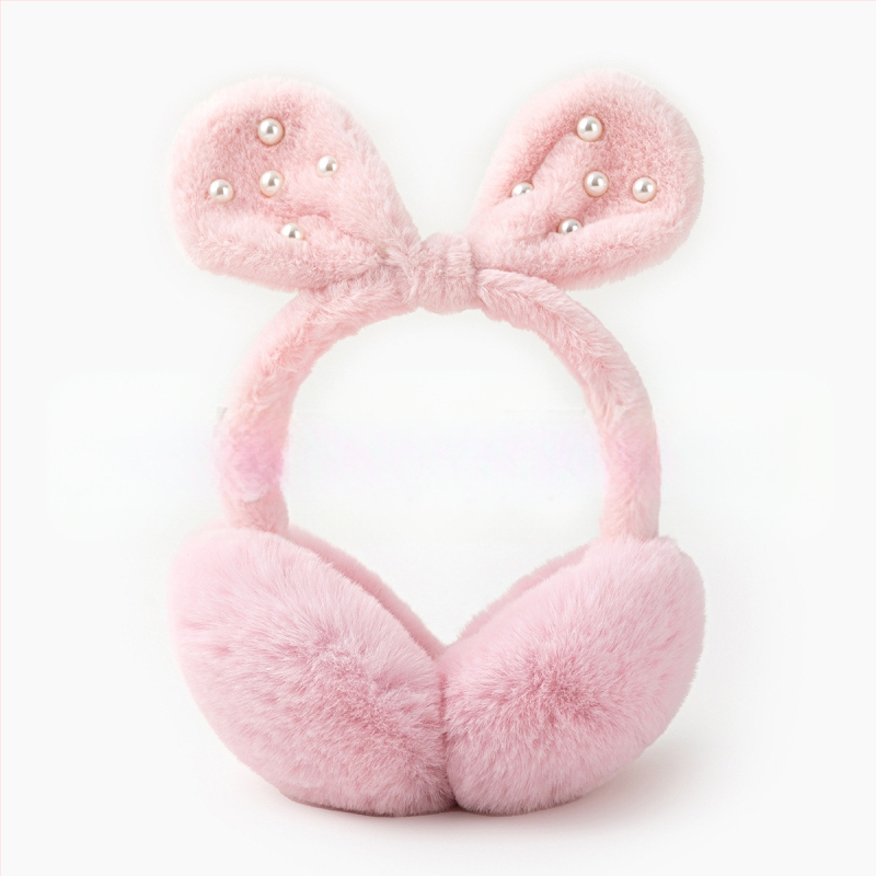 Žiemos naujos mielos kūrybingos ausų šiltos ausinės studentams, atsparios šalčiui, važiuojančios dviračiu, sustorintos perlų pliušinės ausinės