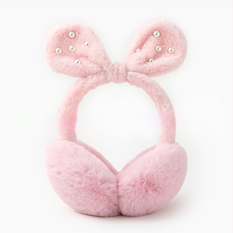 Žiemos naujos mielos kūrybingos ausų šiltos ausinės studentams, atsparios šalčiui, važiuojančios dviračiu, sustorintos perlų pliušinės ausinės