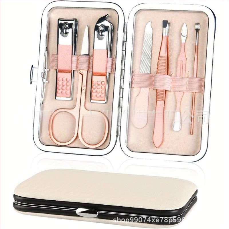 7-osaline küünelõikuri komplekt, kaasaskantav multifunktsionaalne väike küünelõikur, 26 tähega kohandatav muster