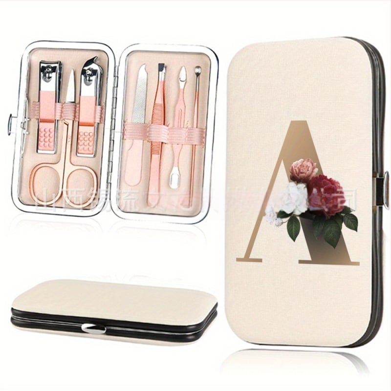 7-osaline küünelõikuri komplekt, kaasaskantav multifunktsionaalne väike küünelõikur, 26 tähega kohandatav muster