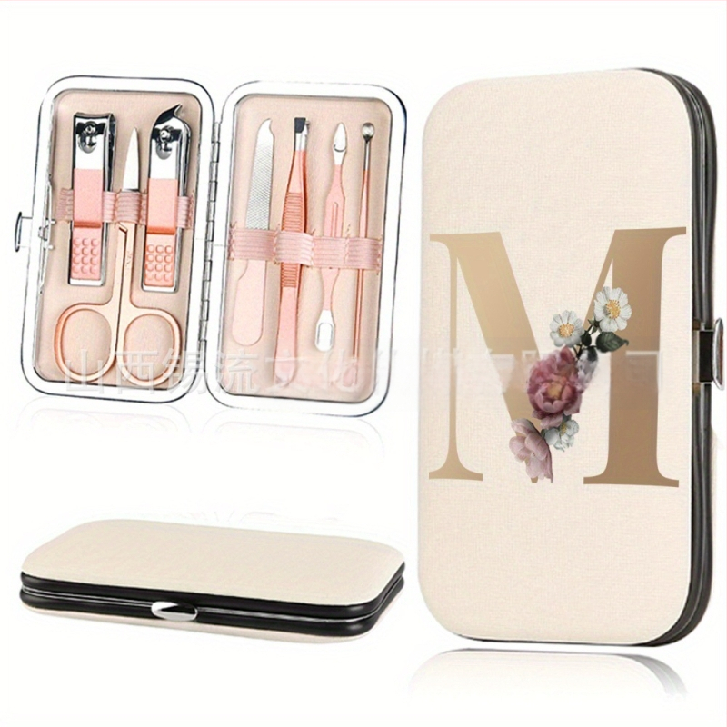 7-osaline küünelõikuri komplekt, kaasaskantav multifunktsionaalne väike küünelõikur, 26 tähega kohandatav muster