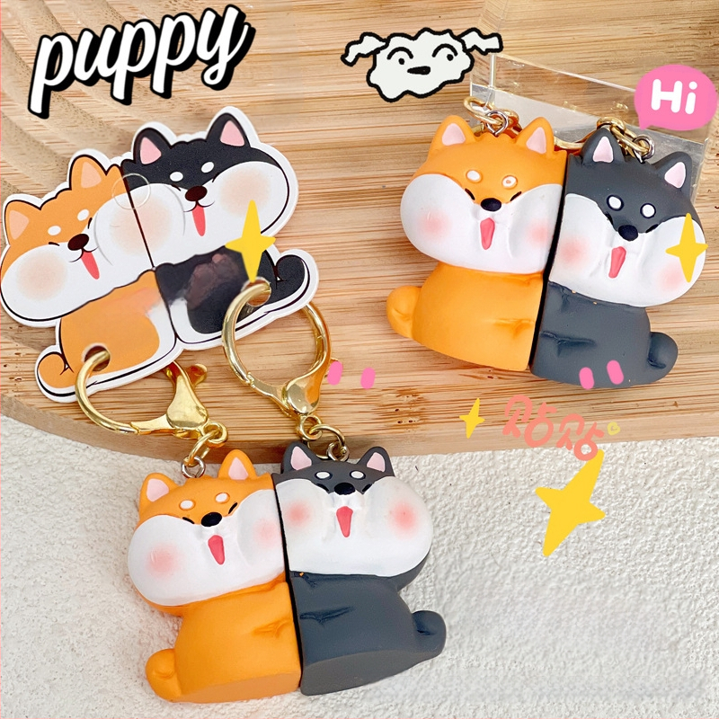 Originalni privjesak za ključeve za par s malim morskim psima, mali poklon, privjesak za ključeve s kupusom i crtanim motivom svinje, djevojačka torba