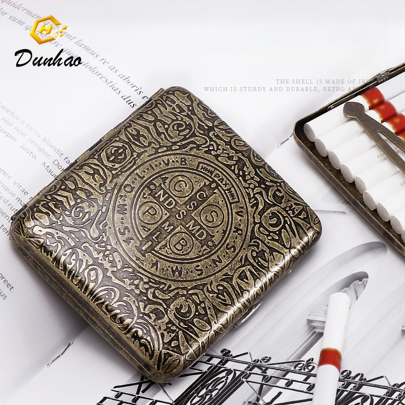 Uus pronksist kondenslillega 20 pakki metallist puhtast vasest sigaretiümbrist, klapiga kinkekarbis, nikerdatud, nikerdatud lillega, rõhukindel, tolmukindel suitsetamiskomplekt