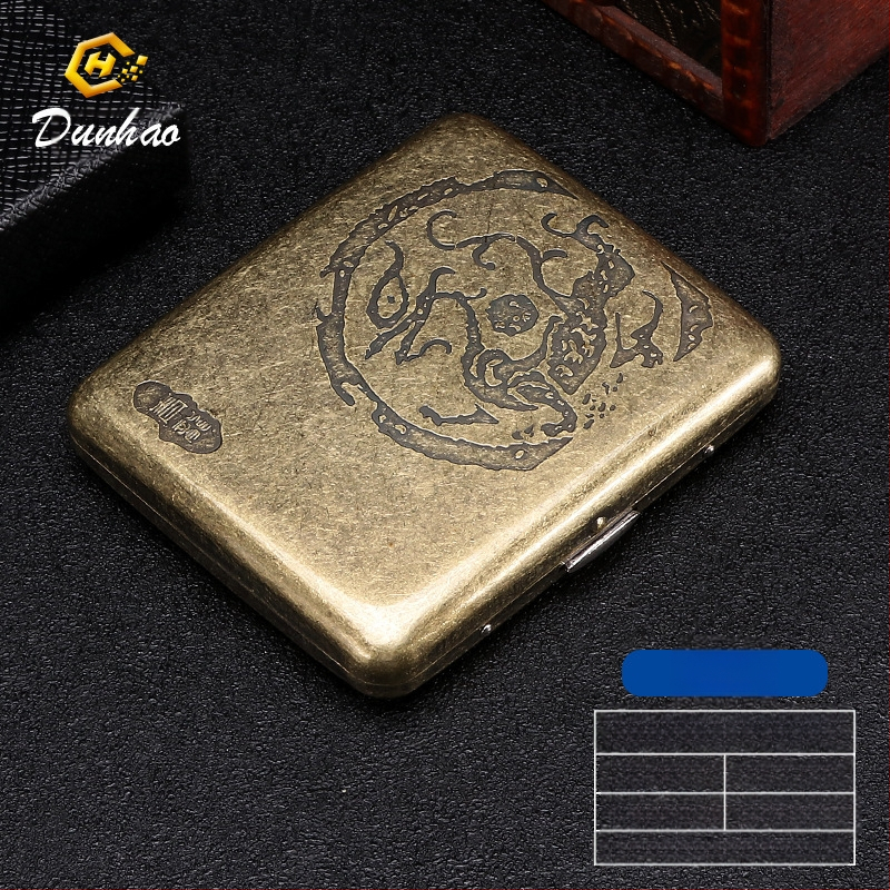 Uus pronksist kondenslillega 20 pakki metallist puhtast vasest sigaretiümbrist, klapiga kinkekarbis, nikerdatud, nikerdatud lillega, rõhukindel, tolmukindel suitsetamiskomplekt