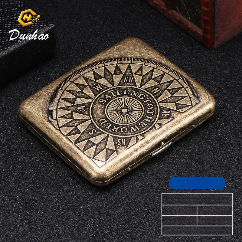 Uus pronksist kondenslillega 20 pakki metallist puhtast vasest sigaretiümbrist, klapiga kinkekarbis, nikerdatud, nikerdatud lillega, rõhukindel, tolmukindel suitsetamiskomplekt